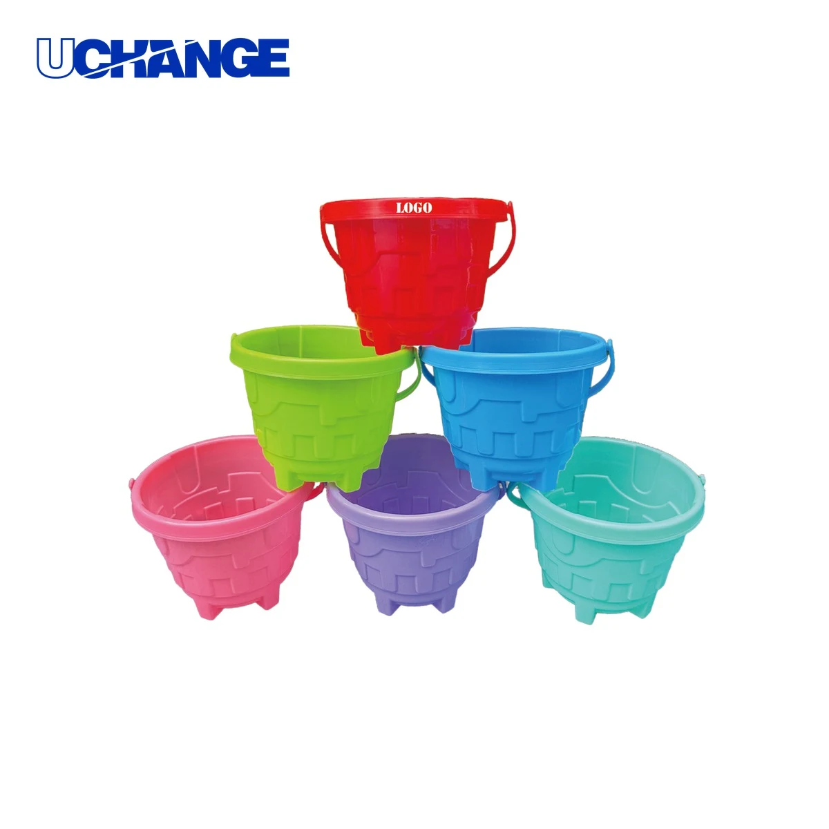 Sand Castle Molds with Kid Toy Bucket for Beach Play 1