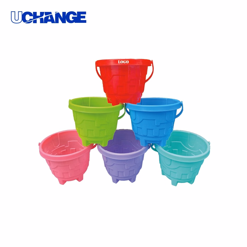 Sand Castle Molds with Kid Toy Bucket for Beach Play
