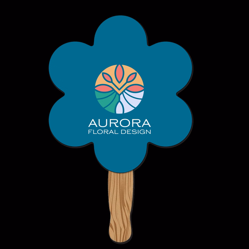 Hand Held Paper Fan - Flower