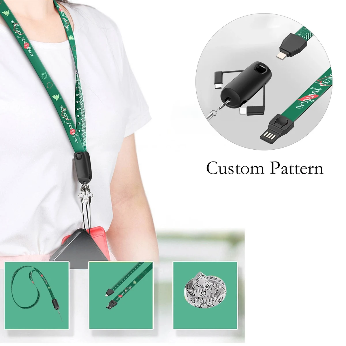 Multi Functional Phone Charging Ruler Replacement Neck Strap 1
