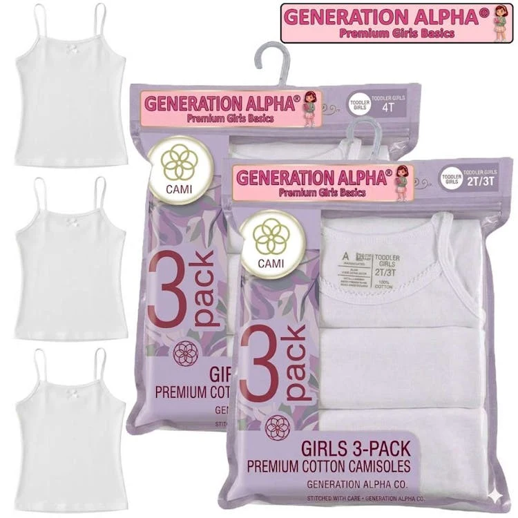 Toddler Girls' Camisoles - Size 2T-4T 3 Pack 1