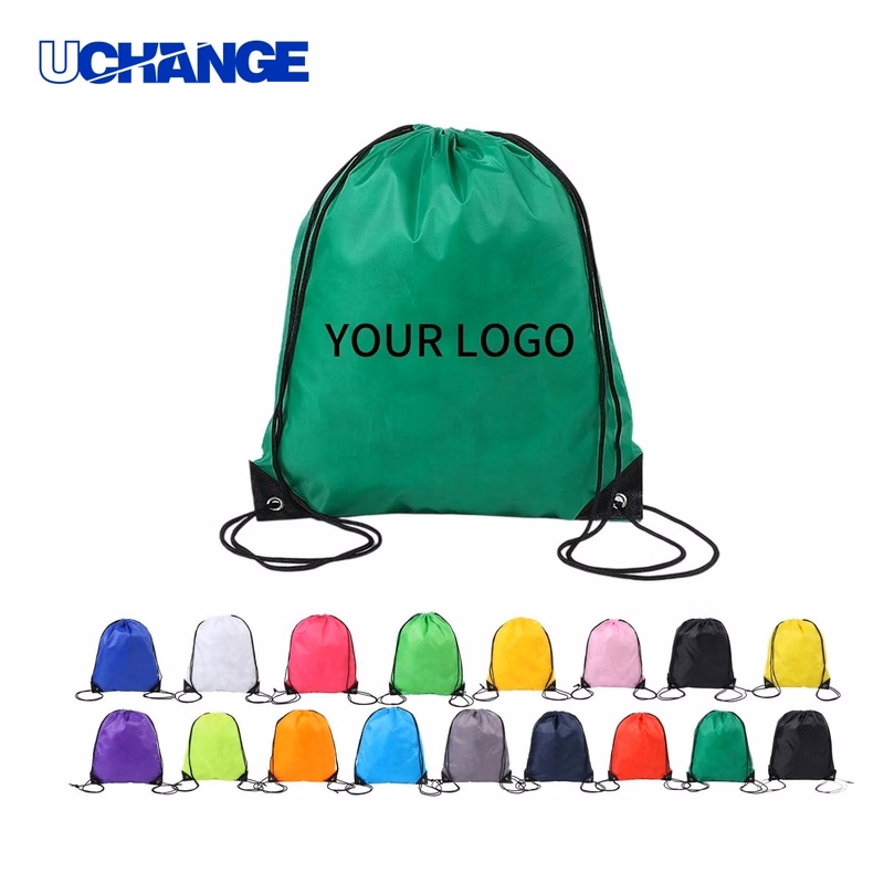 Reflective Nylon Drawstring Backpack Organizer 16 Inch