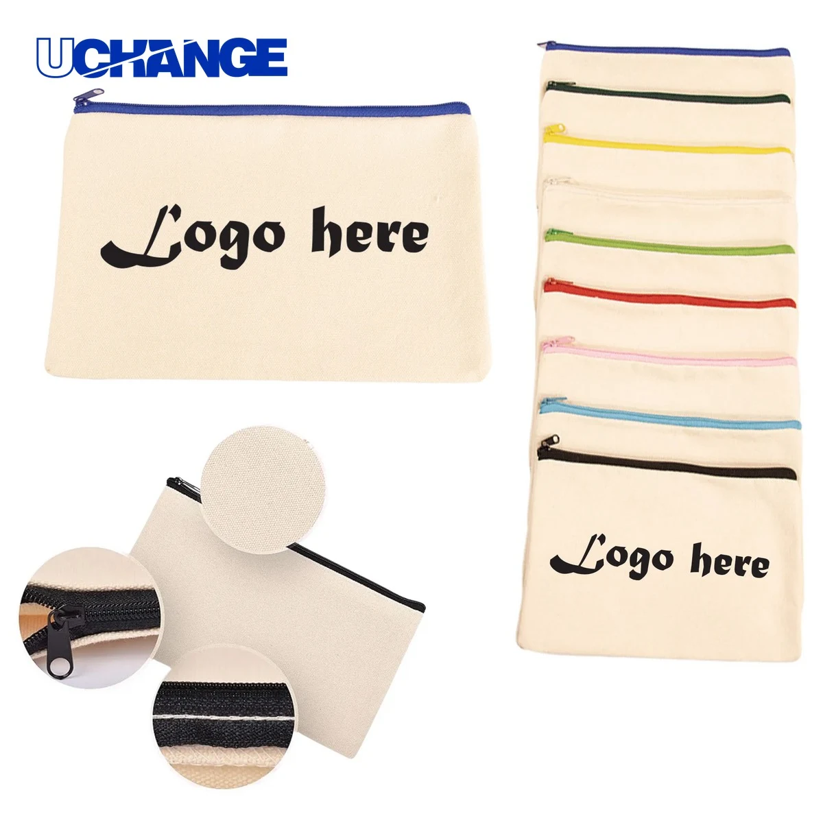 Office Canvas Pencil Case Makeup Bag Organizer 1
