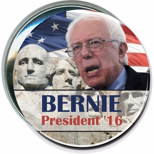 Bernie President '16, Mt. Rushmore, Political Button
