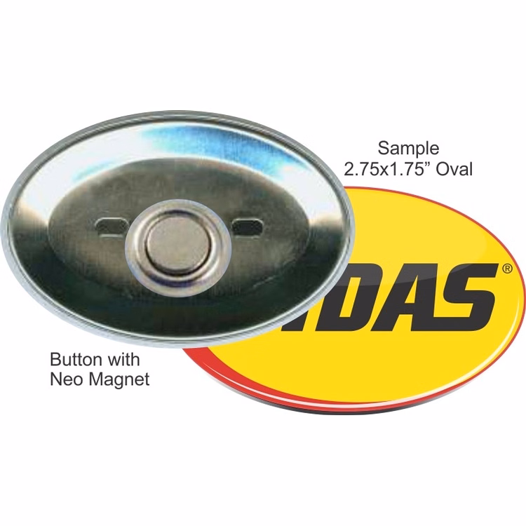 Neo Magnet 2 3/4 Inch X 1 3/4 Inch Oval Button