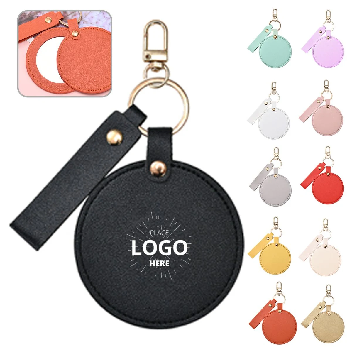 PU Leather Keychain Mirror 1
