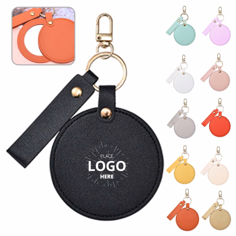 PU Leather Keychain Mirror