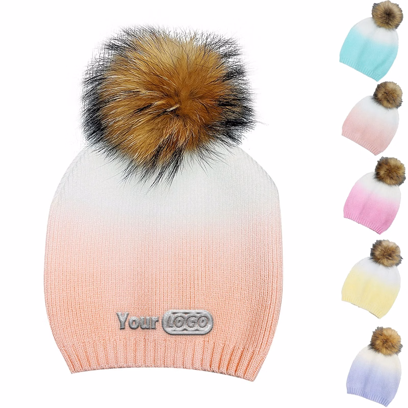 Color Gradient Dip-Dyed Knitted Beanie