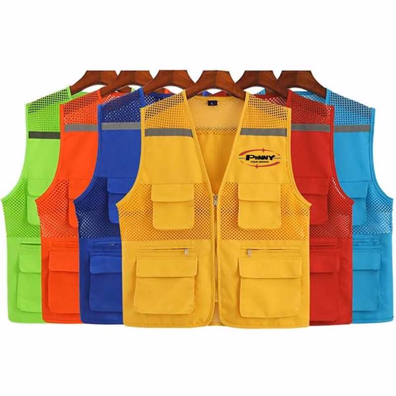 Mesh Breathable Reflective Safety Vest with pockets