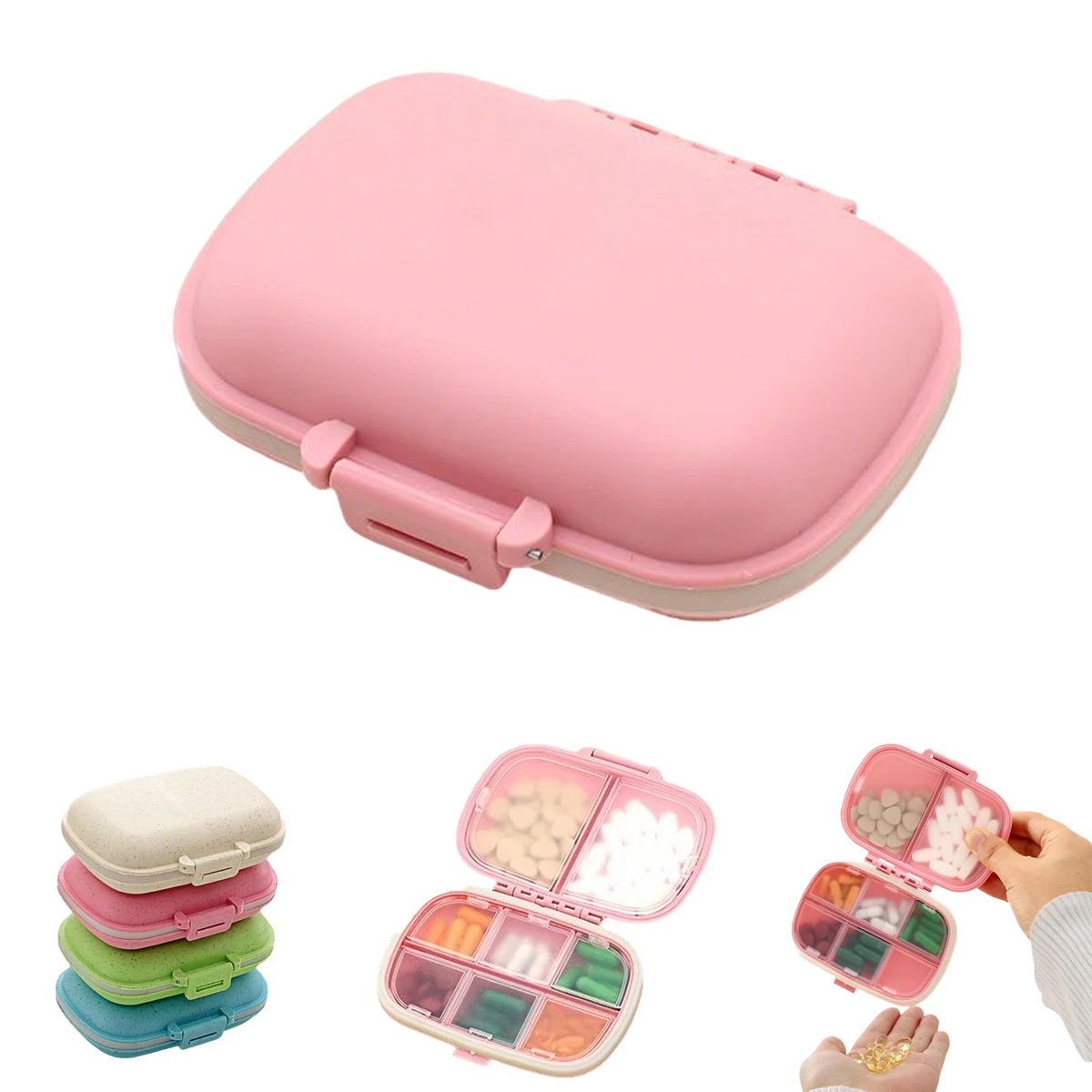 8 Compartments Portable Pill Organizer 1