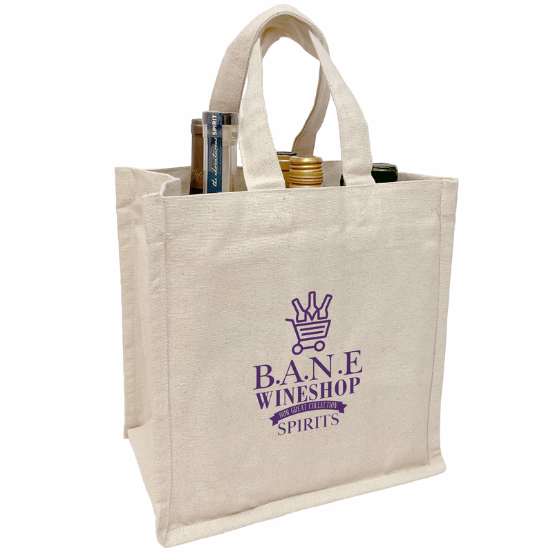Heavyweight Cotton Canvas 6 Bottle Wine Bag