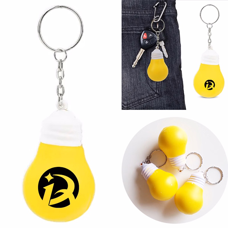 Light Bulb Stress Reliever Keychain
