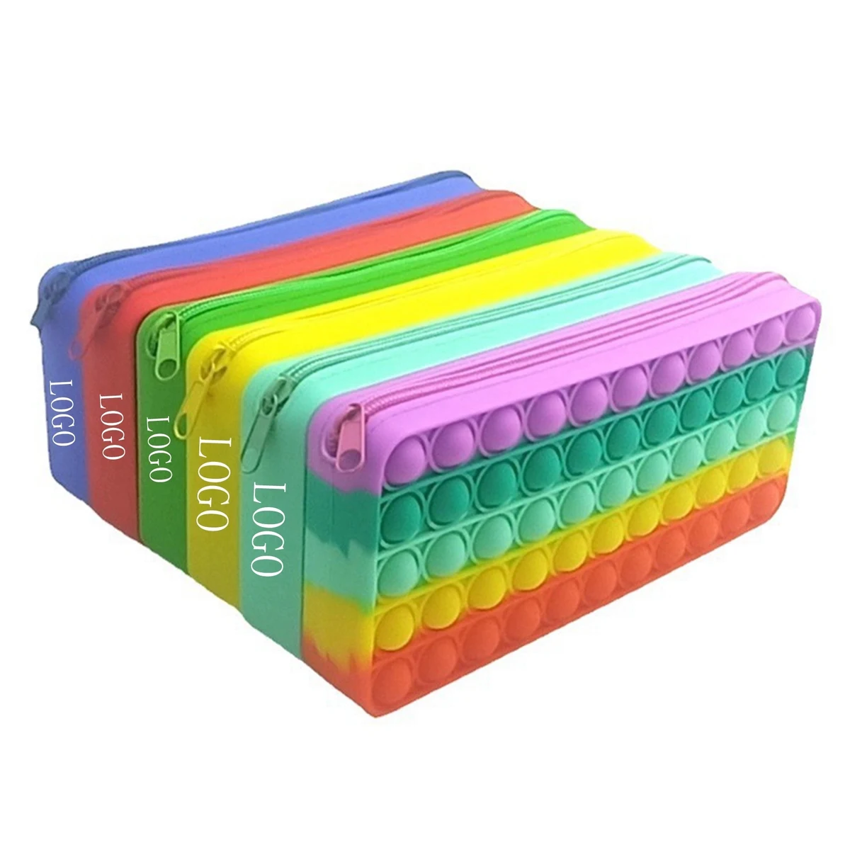 Large Capacity Square Push Pop Bubble Toy Pencil Case 1