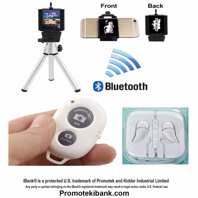 iBank ® Smartphone Tripod+Bluetooth Shutter+Headphones & Mic