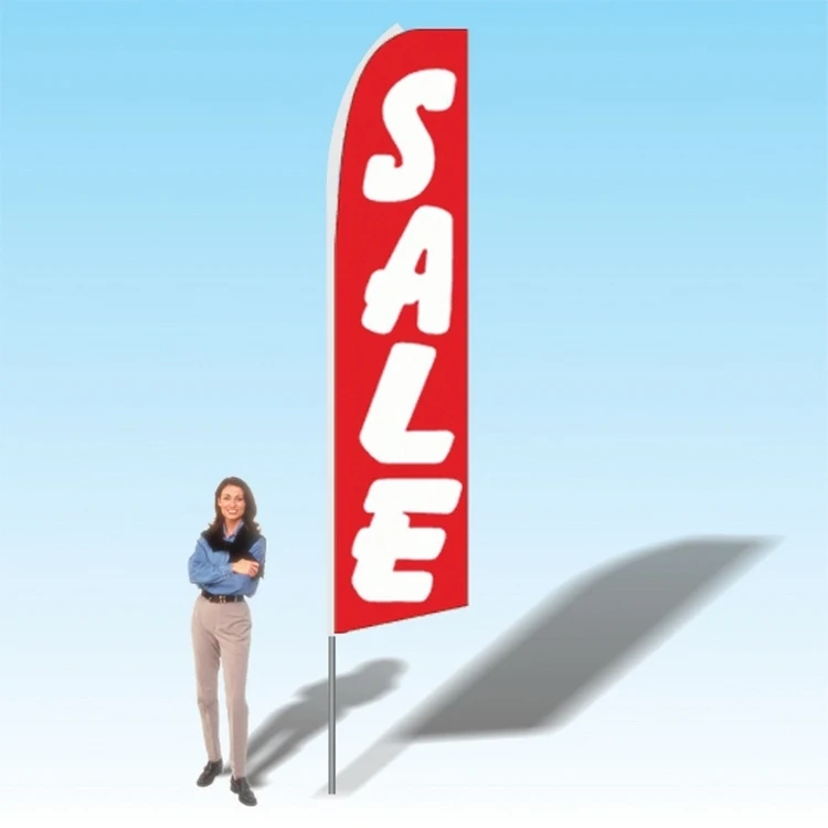 15FT Sale Red and White Advertising Banner Flag 1