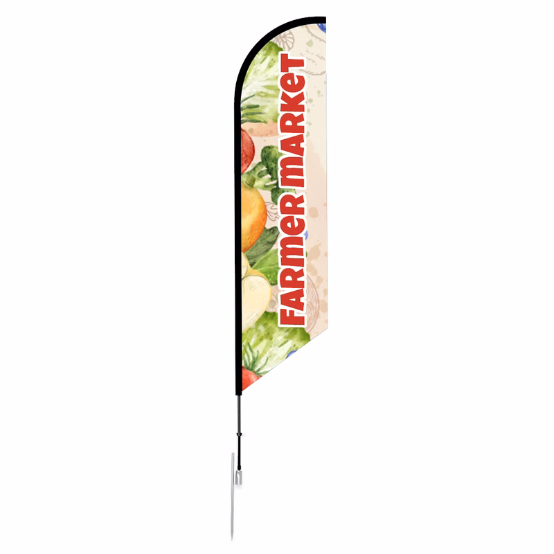 12ft Angled Feather Flag Fabric Only-1 Side Imprint