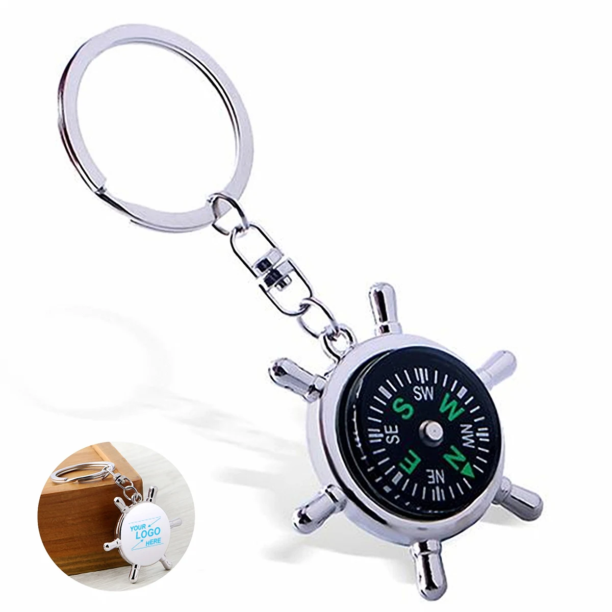 Helmsman Keychain with Compass 1