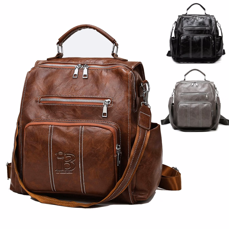 PU Convertible Waterproof Backpack for woman