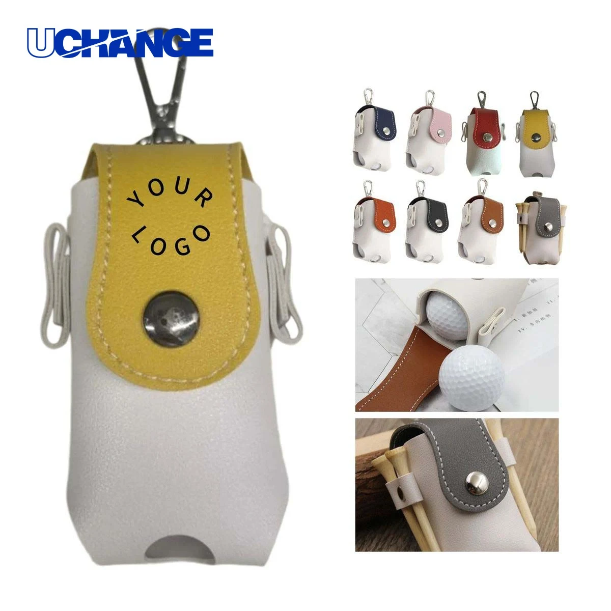 Leather Golf Ball Holder Organizer Water Resistant Design 1