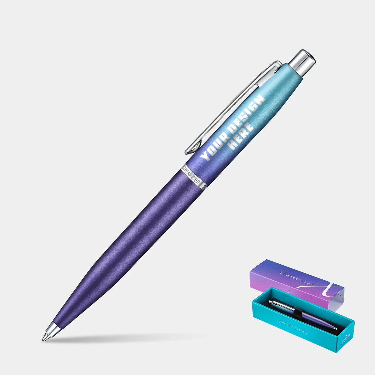 SHEAFFER® VFM 9430 Expressions Blue and Purple Pearlised Gradient Ballpoint Pen w/ Gift Box 1