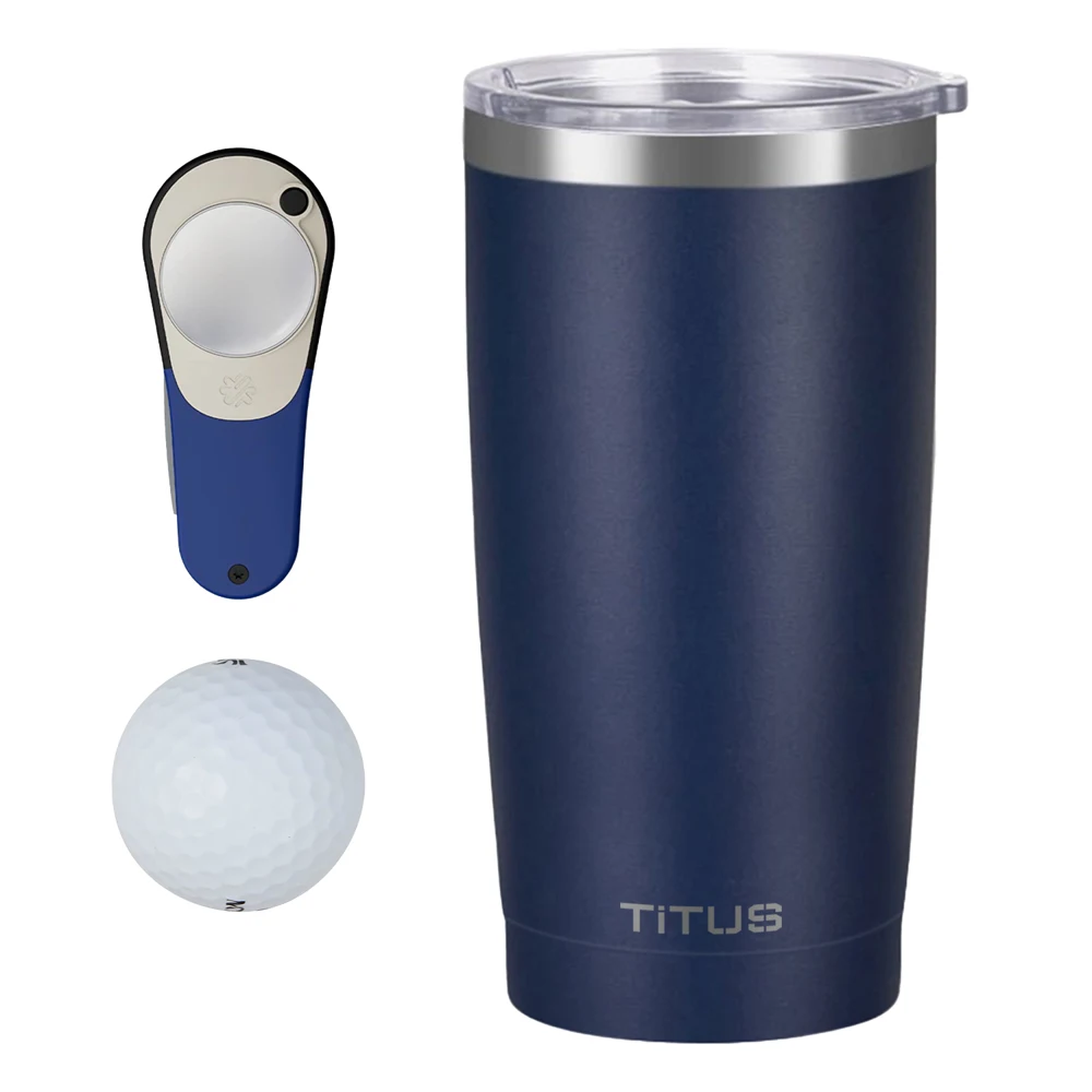 20 oz TiTUS® SS Tumbler, Srixon® Golf Balls & Pitchfix® Icon Divot Tool Gift Set 1