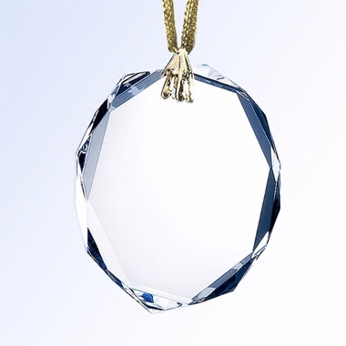 Fancy Gem-Cut Optical Crystal Ornament - Octagon