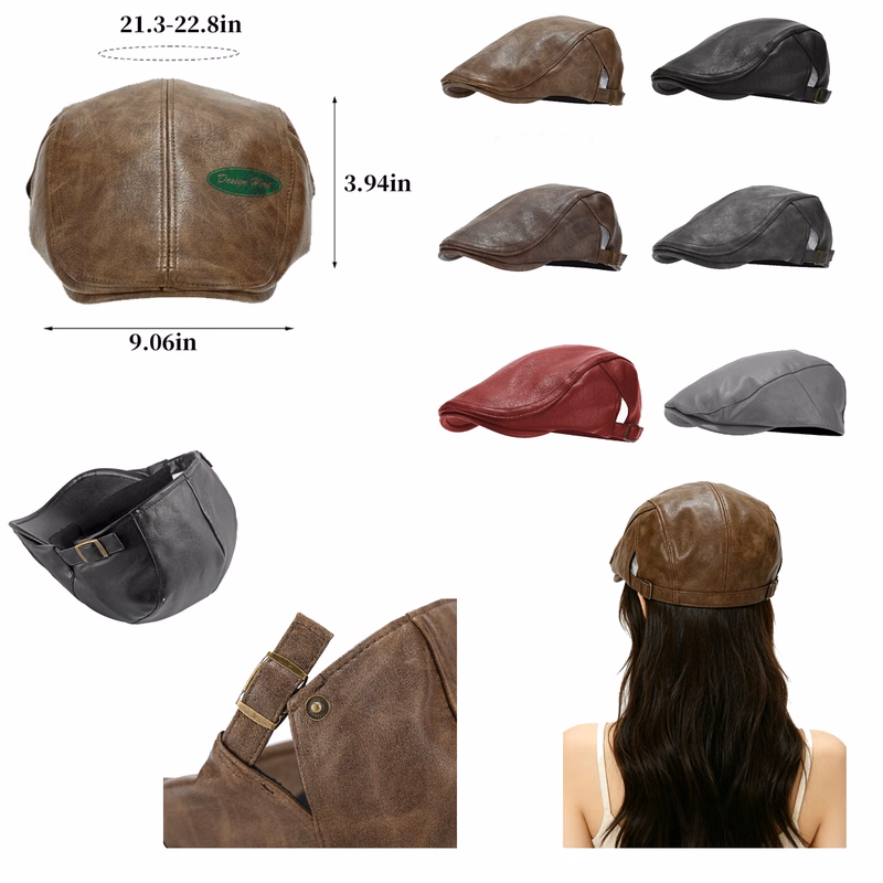 Fall Winter Retro Leather Berets