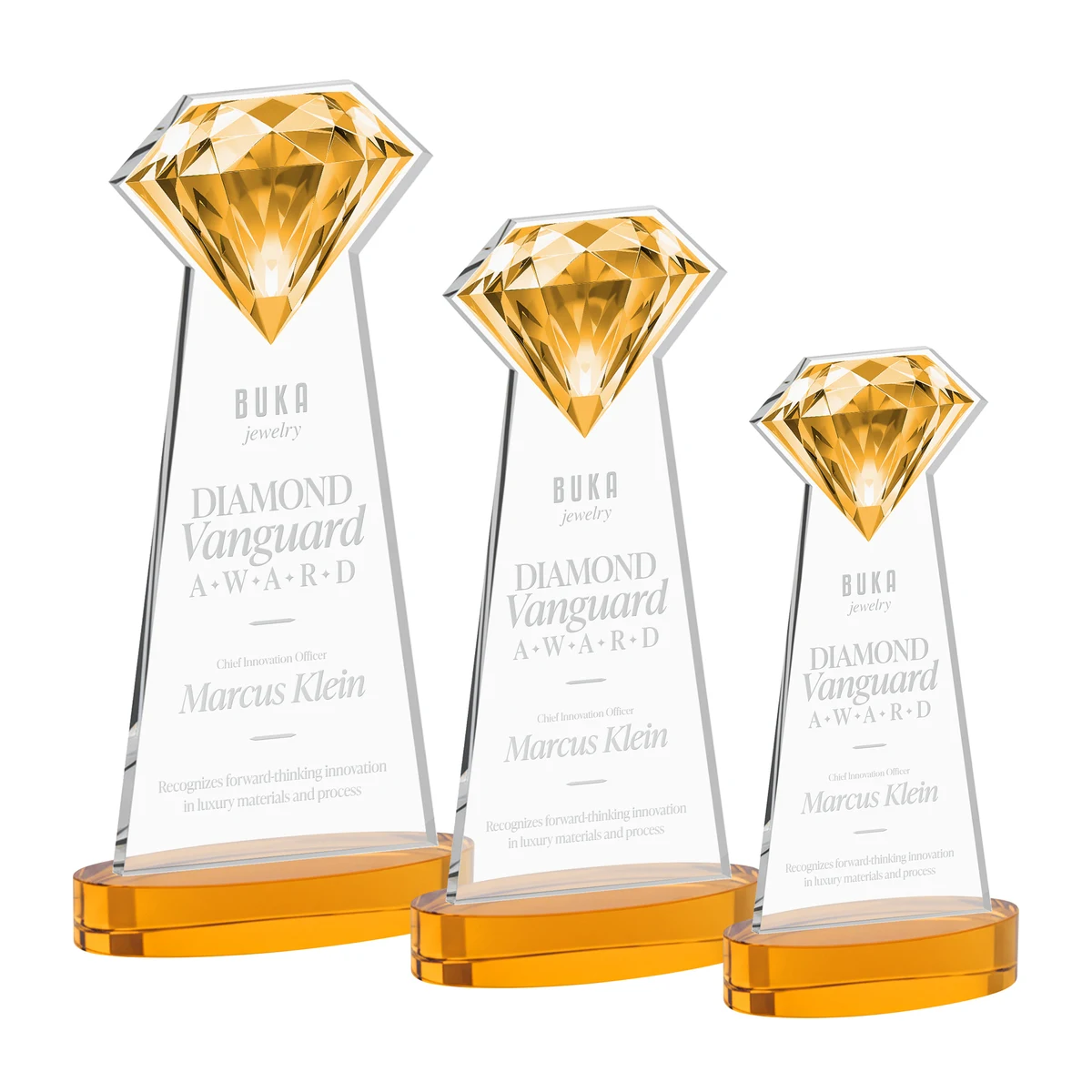 Gemstone Award on Alberton Base - Amber 1