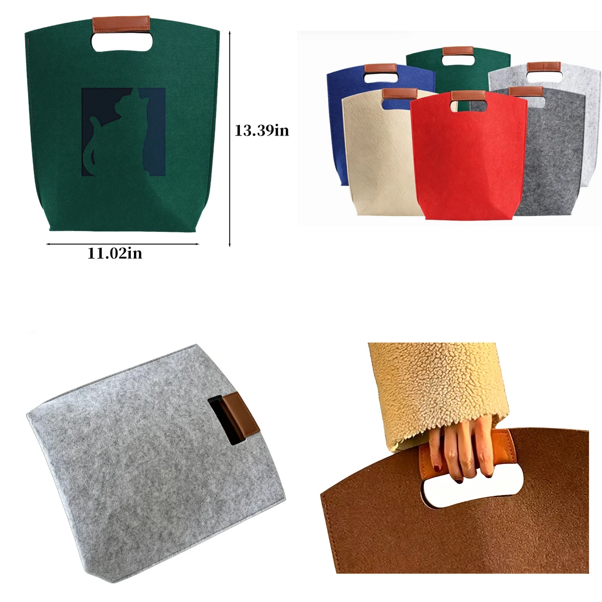 Portable Daily Felt Bag, custom tote bag with logo imprint 1