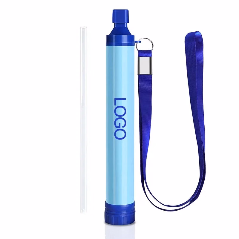 Single outdoor emergency water filter straw