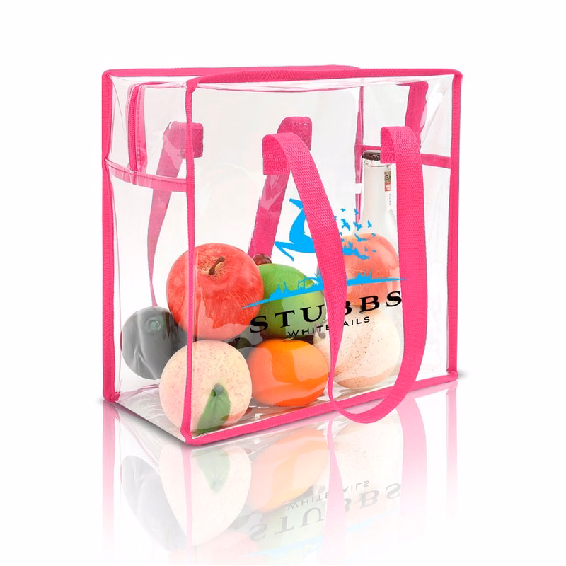 Clear Vinyl Stadium Compliant Zippered Tote Bag