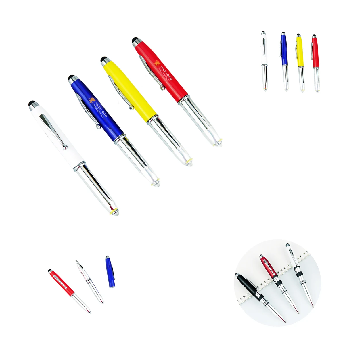 MOQ 50 2-in-1 LED Stylus Ballpoint Pen For Touchscreen Devices 1