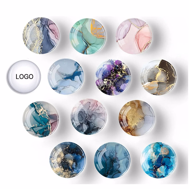 2" Custom Crystal Glass Round Refrigerator Magnets