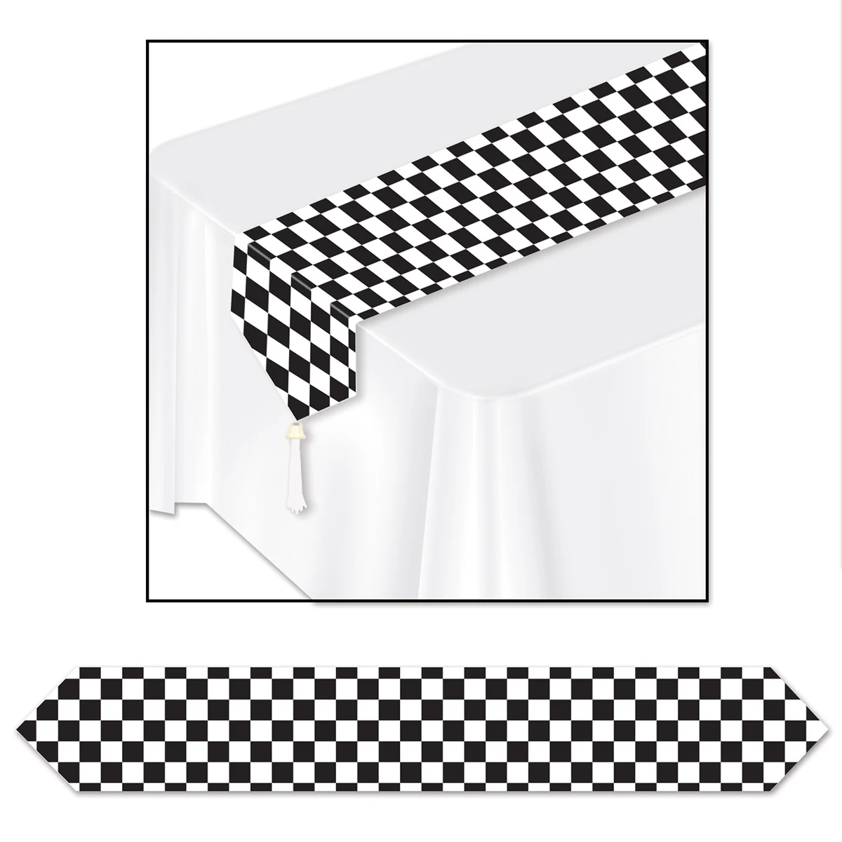 Printed Checkered Table Runner 1