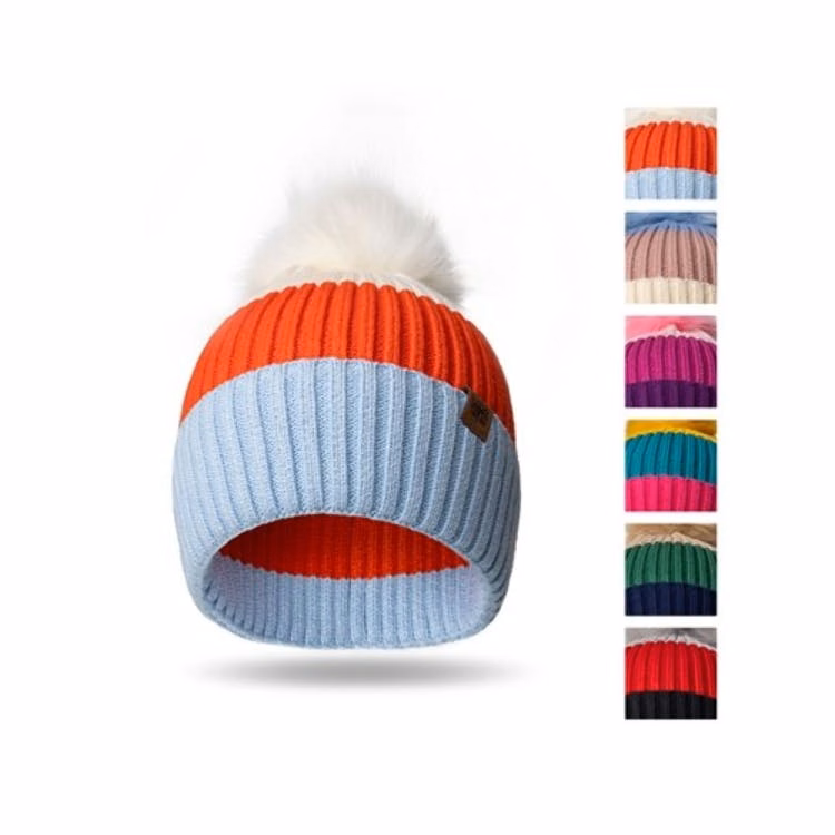 Kids' Pom Hats - 6 Color Combinations