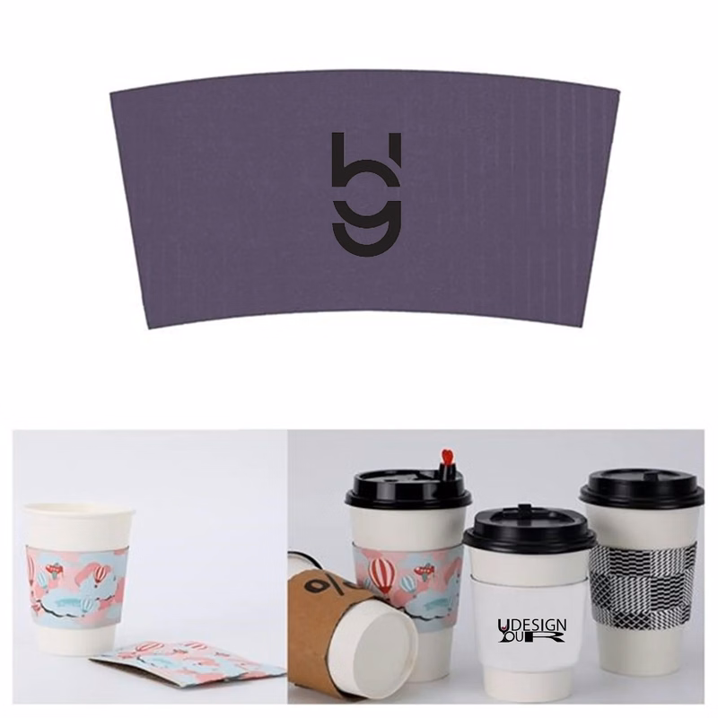 White Corrugated Coffee Cup Sleeve MOQ500