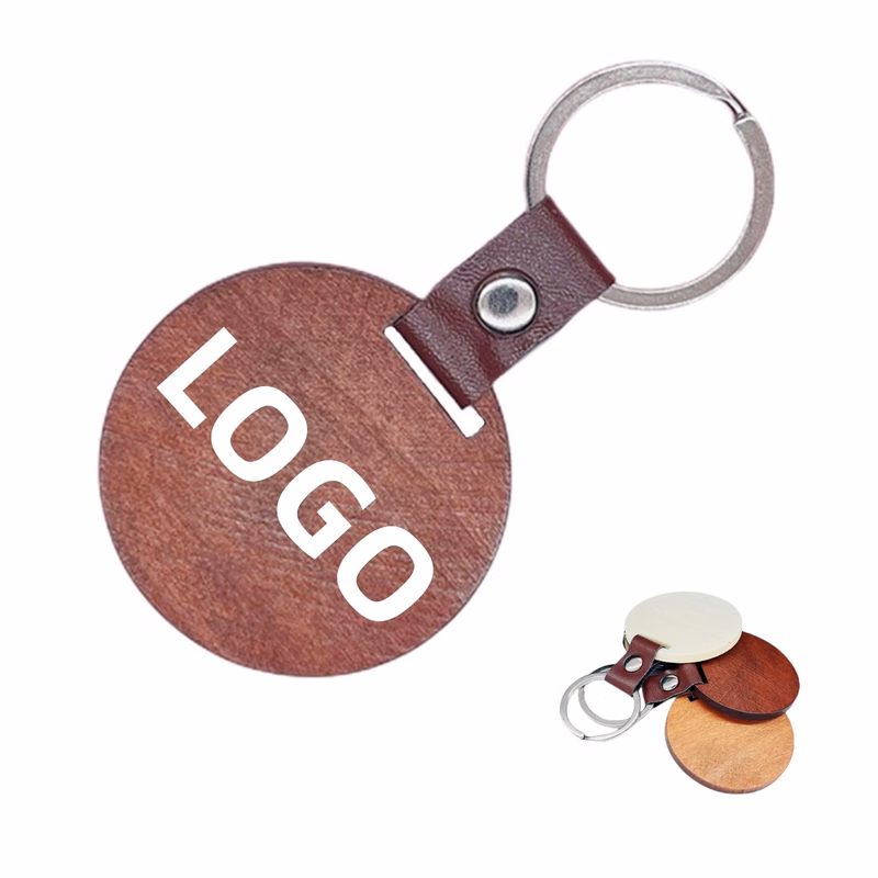 Round Wooden Keychain
