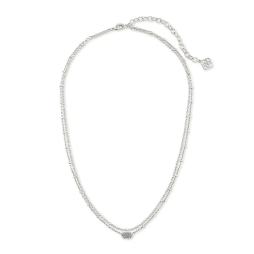Kendra Scott Emilie Silver Multi Strand Necklace in Platinum Drusy 1