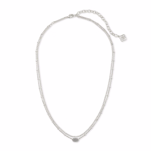 Kendra Scott Emilie Silver Multi Strand Necklace in Platinum Drusy