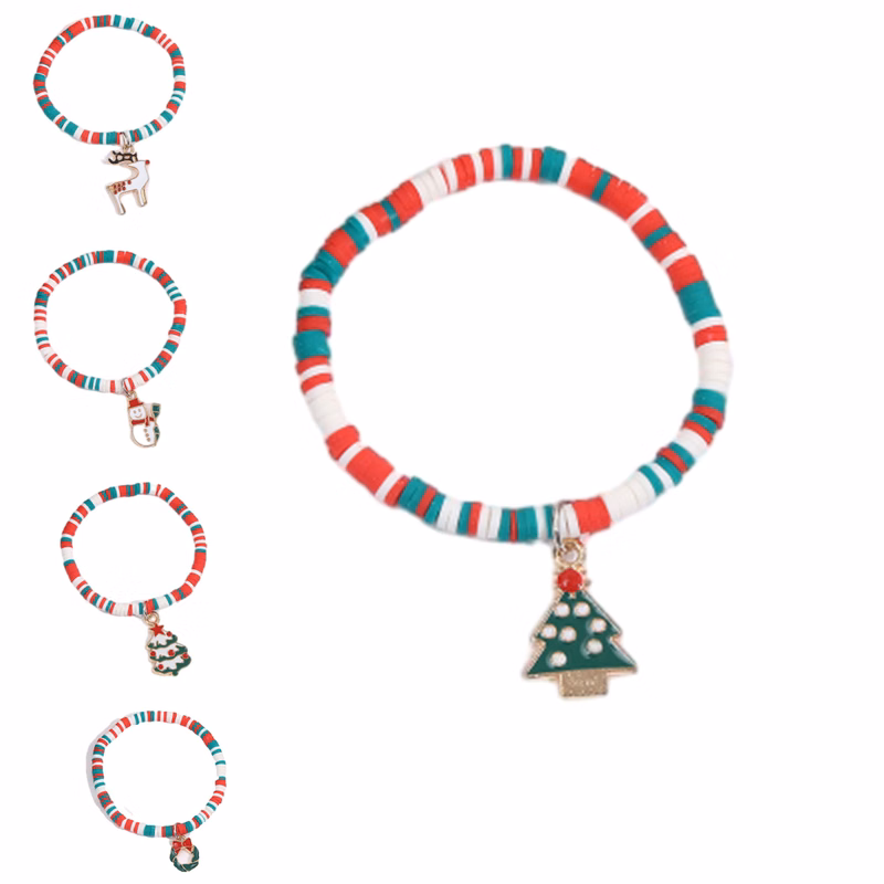 Customized Letter Christmas Holiday Soft Ceramic Bracelet