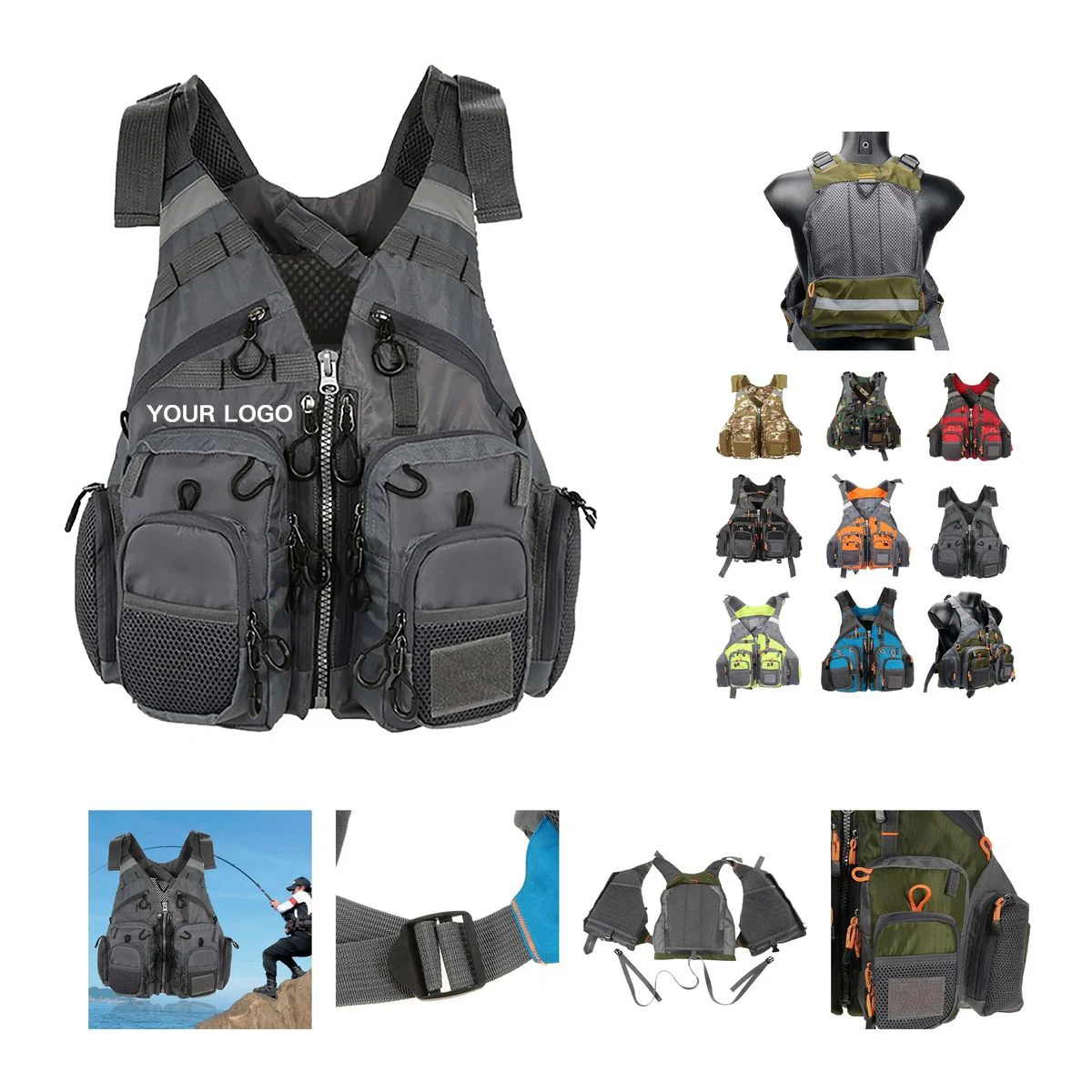 Safety Vest with Pockets for Boating and Fishing 1