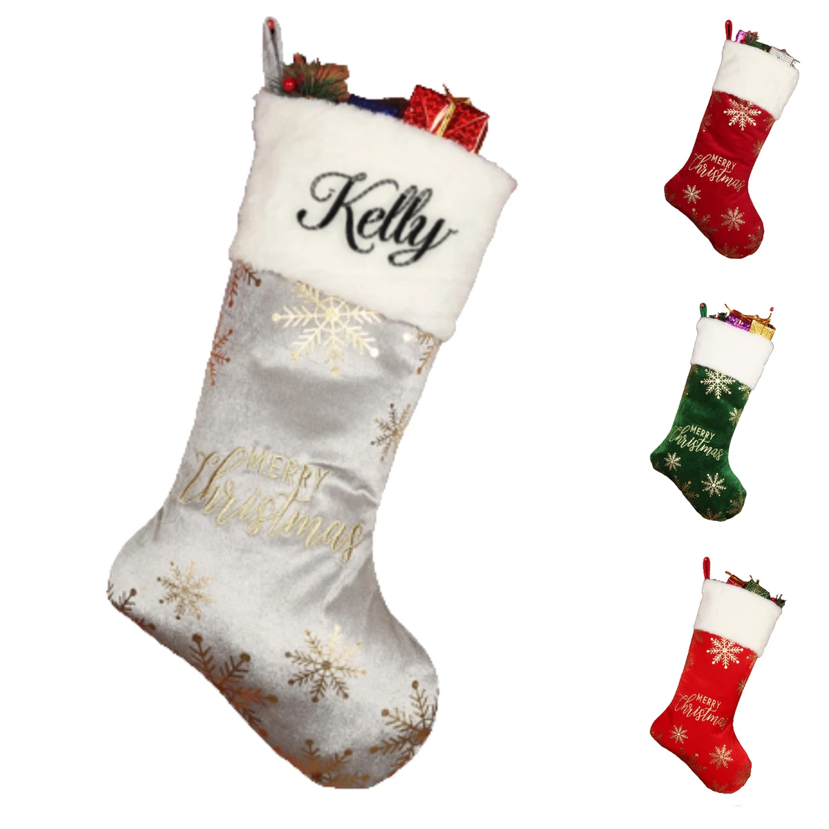 Velvet Home Decor Christmas Stockings 1