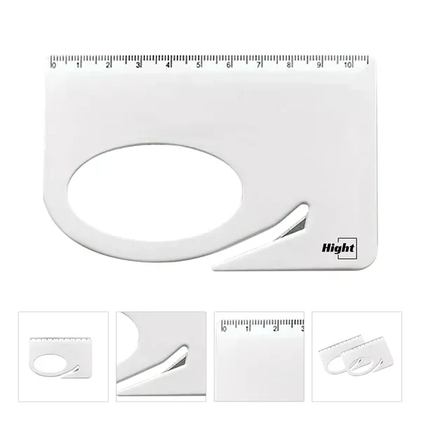 Custom Plastic Multi-Tool 3x Magnifier & Letter Opener Ruler — Office Desk Item 1