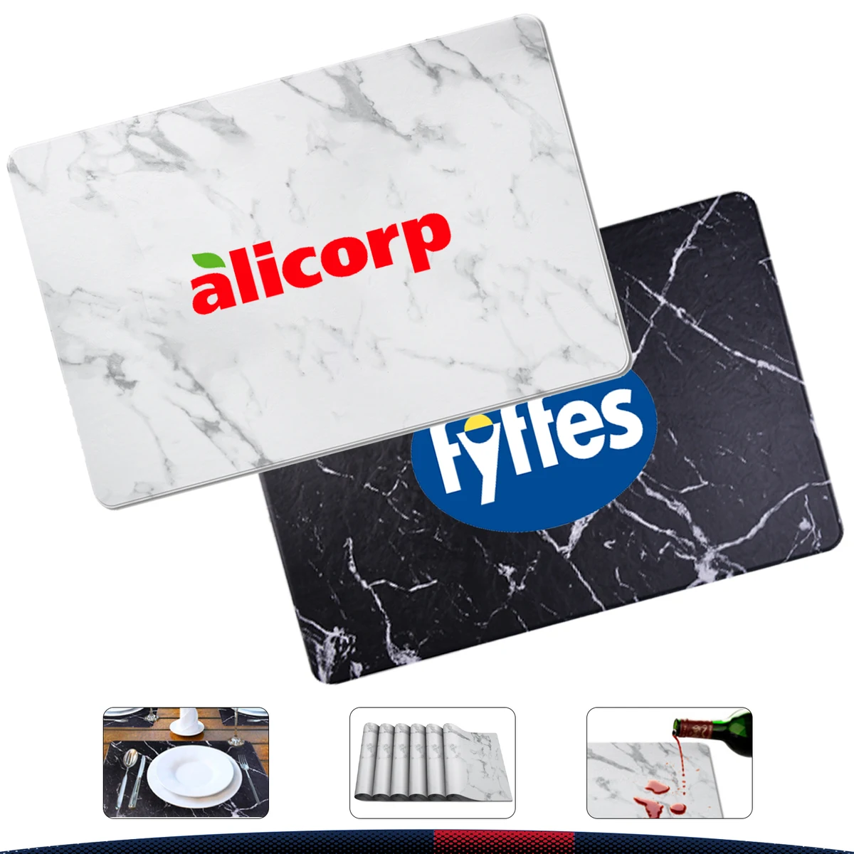 Marbling PU Leather Table Mat 1