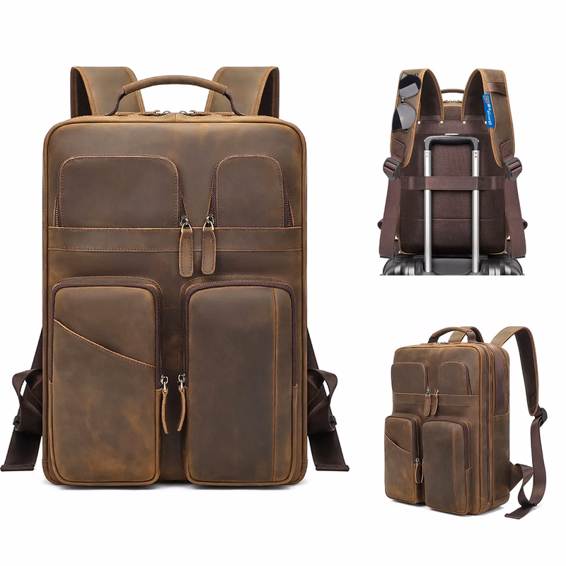 Large Genuine Leather Backpack for Men