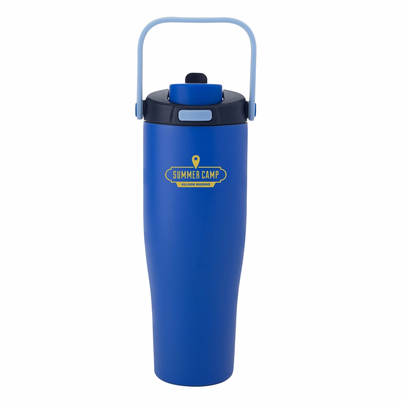 30 oz Lily Recycled Stainless Steel Vacuum Tumbler with Flip Straw and Top Handle