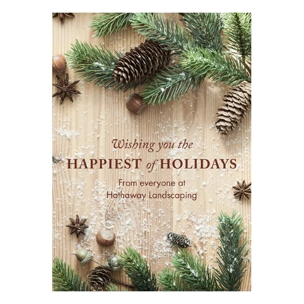 Rustic Barn Board Front Imprint Holiday Card 1