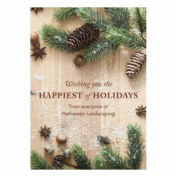 Rustic Barn Board Front Imprint Holiday Card