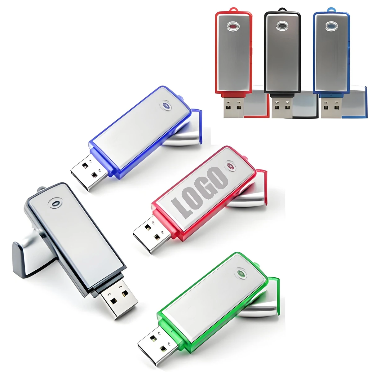 Classic Metal USB Flash Drive W/ Plastic Accents (2GB) 1