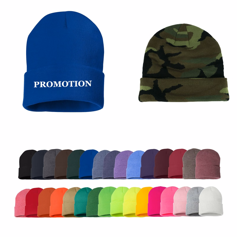 MOQ 50Pcs 100% Acrylic fibers Premium Knit Beanie w/Cuff